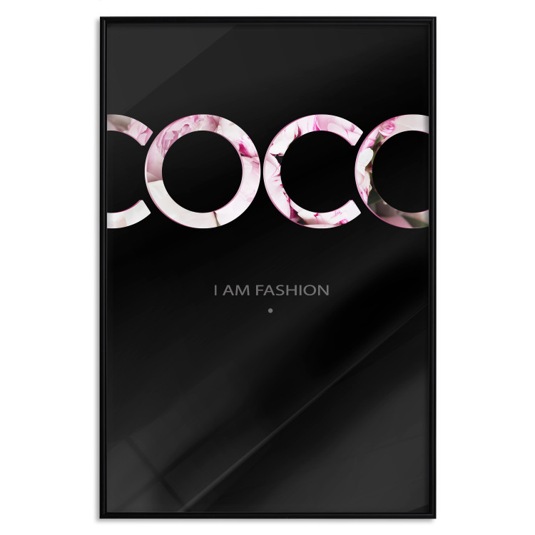 Poster I Am Fashion - pink English text on a contrasting black background 125761 additionalImage 24