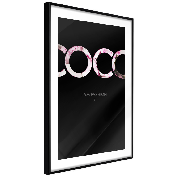 Poster I Am Fashion - pink English text on a contrasting black background 125761 additionalImage 13