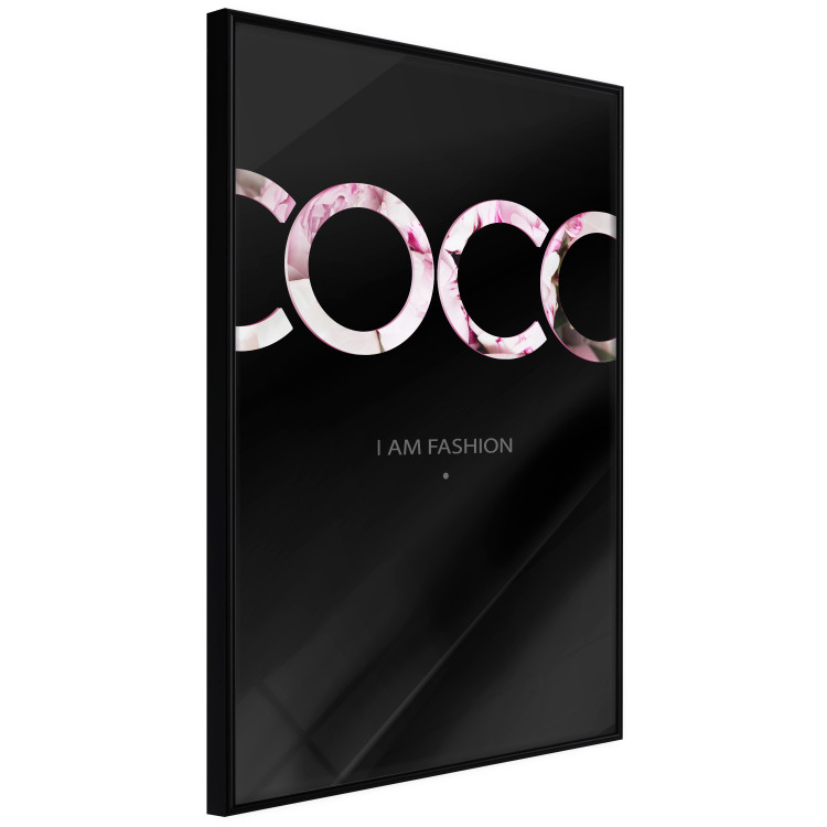 Poster I Am Fashion - pink English text on a contrasting black background 125761 additionalImage 12