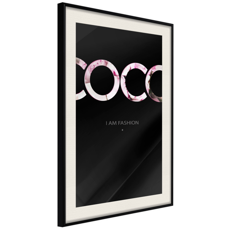 Poster I Am Fashion - pink English text on a contrasting black background 125761 additionalImage 3