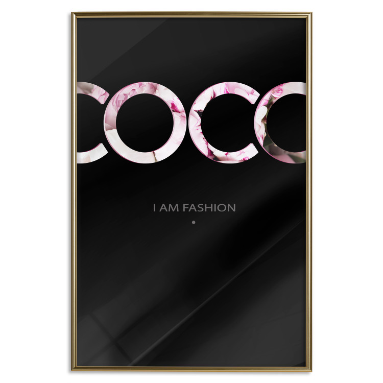 Poster I Am Fashion - pink English text on a contrasting black background 125761 additionalImage 20