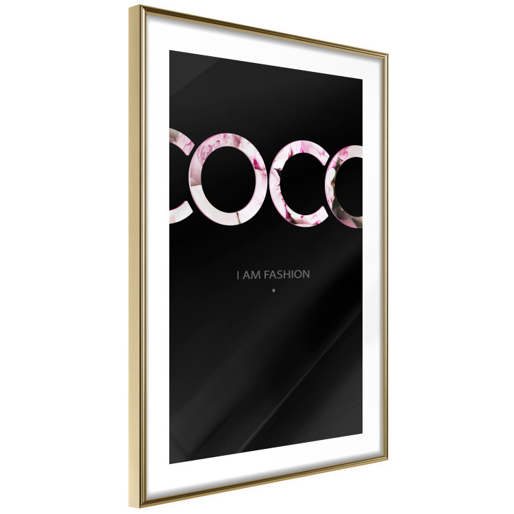 Poster I Am Fashion - pink English text on a contrasting black background 125761 additionalImage 6