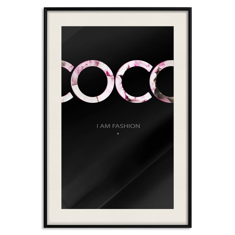 Poster I Am Fashion - pink English text on a contrasting black background 125761 additionalImage 18