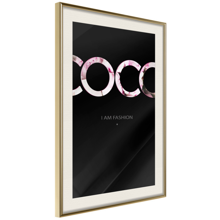 Poster I Am Fashion - pink English text on a contrasting black background 125761 additionalImage 2
