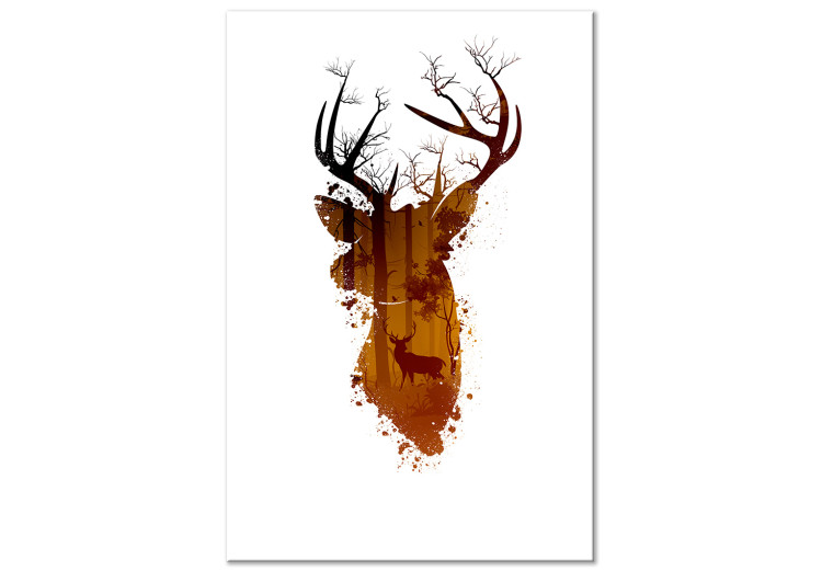 Canvas Print Deer in the Morning (1 Part) Vertical 126661