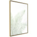 Poster Velvet Green - green palm leaf on a contrasting white background 126861 additionalThumb 14