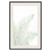 Poster Velvet Green - green palm leaf on a contrasting white background 126861 additionalThumb 19