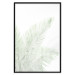 Poster Velvet Green - green palm leaf on a contrasting white background 126861 additionalThumb 18