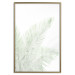 Poster Velvet Green - green palm leaf on a contrasting white background 126861 additionalThumb 17