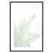 Poster Velvet Green - green palm leaf on a contrasting white background 126861 additionalThumb 15