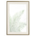 Poster Velvet Green - green palm leaf on a contrasting white background 126861 additionalThumb 20