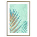 Wall Poster Subtle Exoticism - tropical leaves on blue texture background 127861 additionalThumb 16