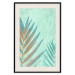 Wall Poster Subtle Exoticism - tropical leaves on blue texture background 127861 additionalThumb 19