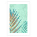 Wall Poster Subtle Exoticism - tropical leaves on blue texture background 127861 additionalThumb 19