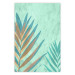 Wall Poster Subtle Exoticism - tropical leaves on blue texture background 127861