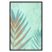 Wall Poster Subtle Exoticism - tropical leaves on blue texture background 127861 additionalThumb 18