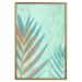 Wall Poster Subtle Exoticism - tropical leaves on blue texture background 127861 additionalThumb 21