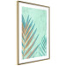Wall Poster Subtle Exoticism - tropical leaves on blue texture background 127861 additionalThumb 9
