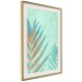 Wall Poster Subtle Exoticism - tropical leaves on blue texture background 127861 additionalThumb 3
