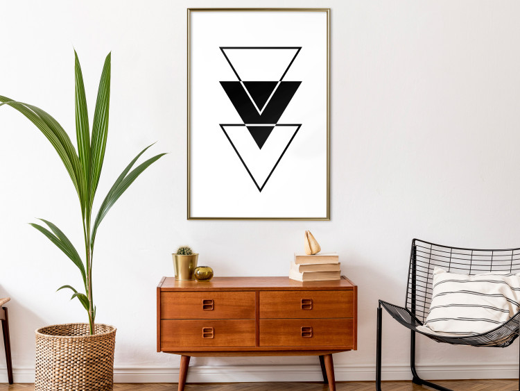 Wall Poster Penetration - triangular abstract geometric figures on white background 127961 additionalImage 5
