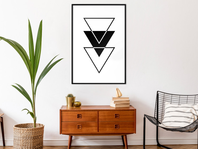 Wall Poster Penetration - triangular abstract geometric figures on white background 127961 additionalImage 6
