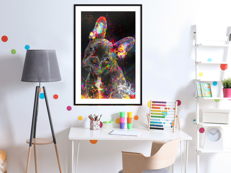 Poster Marufi - portrait of abstract black dog with colorful accents 128361 additionalImage 18