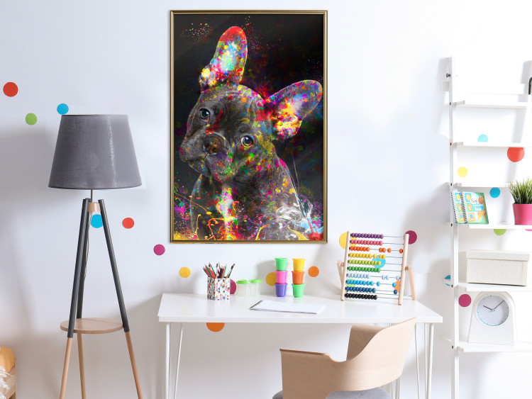 Poster Marufi - portrait of abstract black dog with colorful accents 128361 additionalImage 5