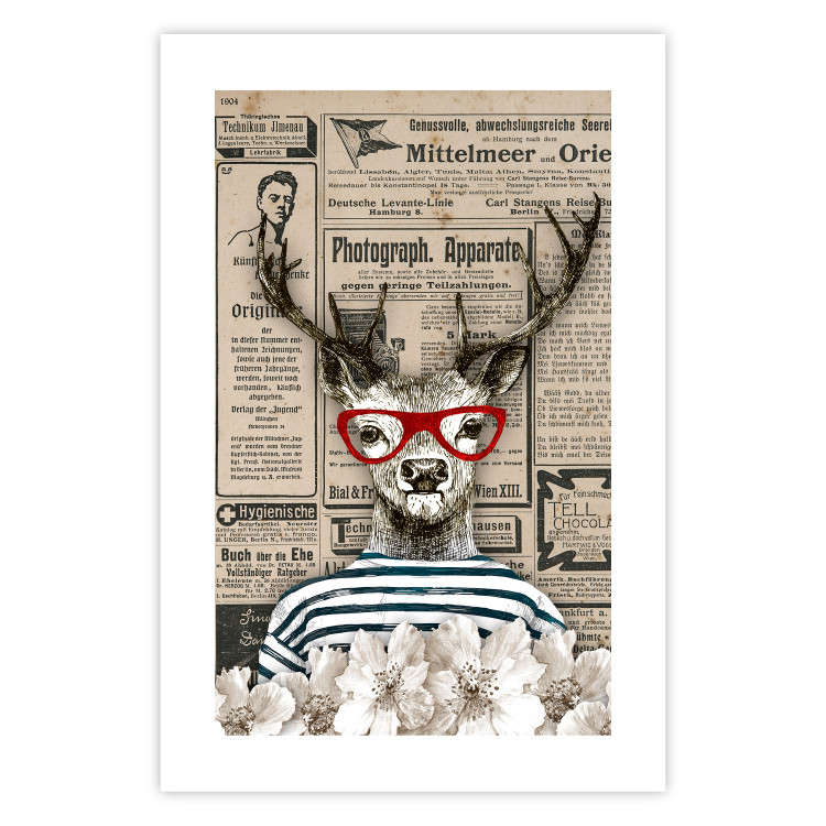 Wall Poster Sailor Deer - humorous retro-style abstraction with text in the background 129161 additionalImage 19