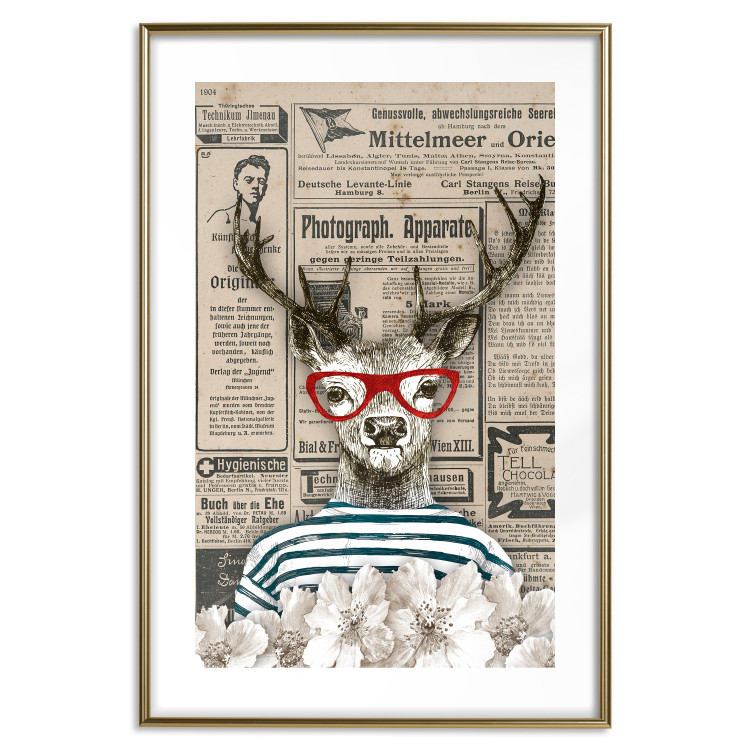 Wall Poster Sailor Deer - humorous retro-style abstraction with text in the background 129161 additionalImage 14