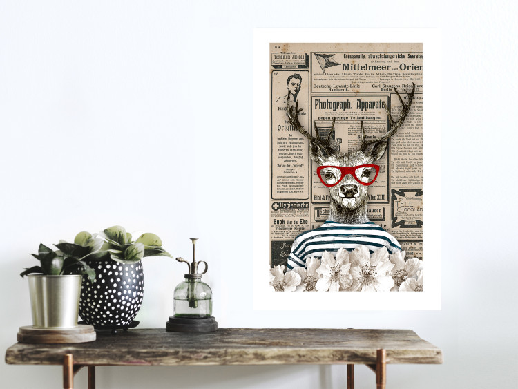 Wall Poster Sailor Deer - humorous retro-style abstraction with text in the background 129161 additionalImage 3