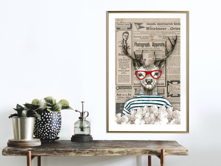 Wall Poster Sailor Deer - humorous retro-style abstraction with text in the background 129161 additionalImage 13