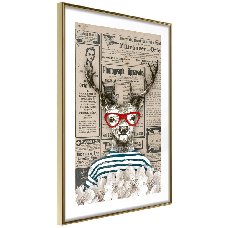 Wall Poster Sailor Deer - humorous retro-style abstraction with text in the background 129161 additionalImage 7