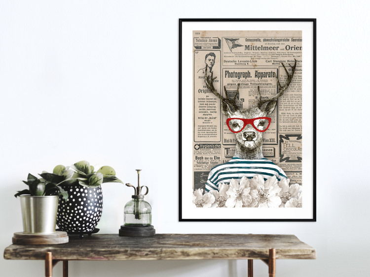 Wall Poster Sailor Deer - humorous retro-style abstraction with text in the background 129161 additionalImage 18