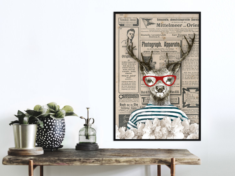 Wall Poster Sailor Deer - humorous retro-style abstraction with text in the background 129161 additionalImage 4