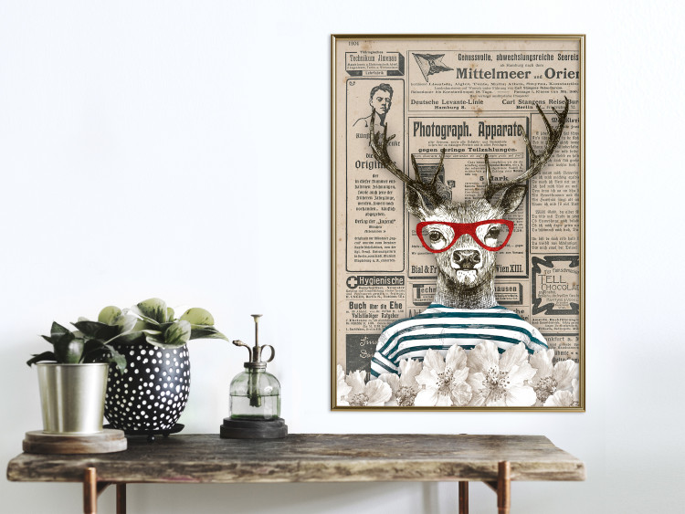 Wall Poster Sailor Deer - humorous retro-style abstraction with text in the background 129161 additionalImage 5