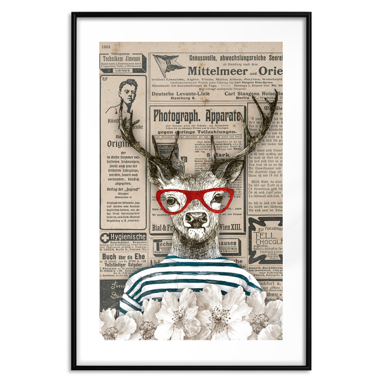 Wall Poster Sailor Deer - humorous retro-style abstraction with text in the background 129161 additionalImage 15