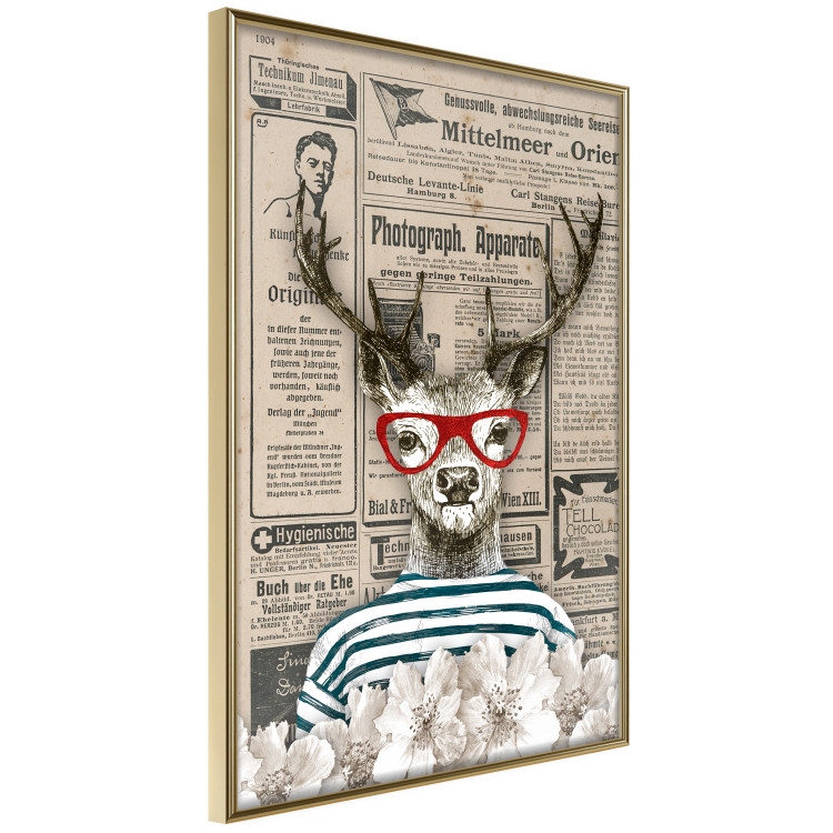 Wall Poster Sailor Deer - humorous retro-style abstraction with text in the background 129161 additionalImage 12