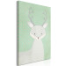 Canvas Art Print Young Fawn (1-part) vertical - pastel deer on a dotted background 129561 additionalThumb 2
