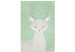 Canvas Art Print Young Fawn (1-part) vertical - pastel deer on a dotted background 129561