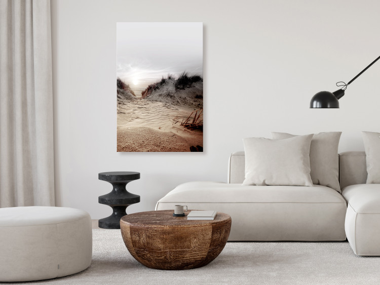 Canvas Art Print Path Through Dunes (1-piece) Vertical - beach landscape with sea backdrop 130361 additionalImage 3