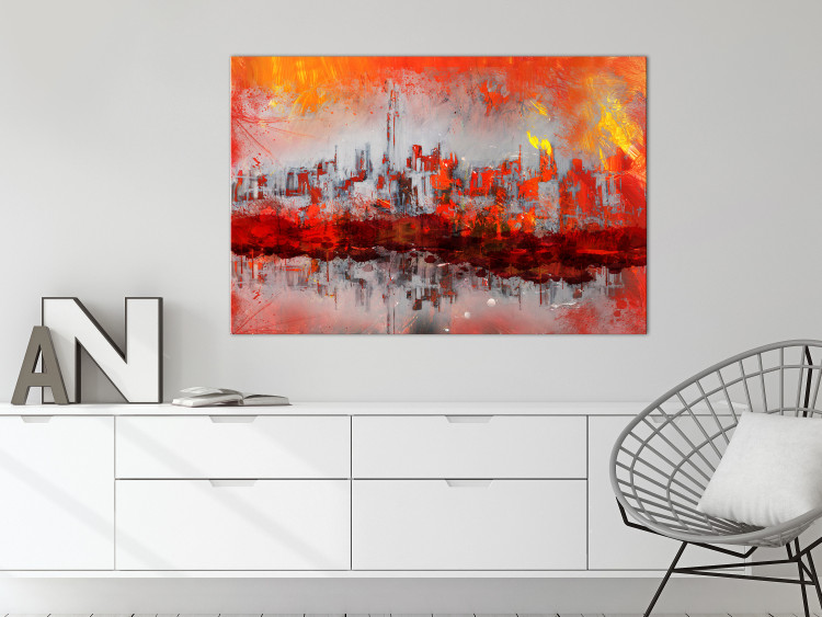 Canvas Print New York Sunset (1-piece) Wide - cityscape abstraction 130461 additionalImage 3