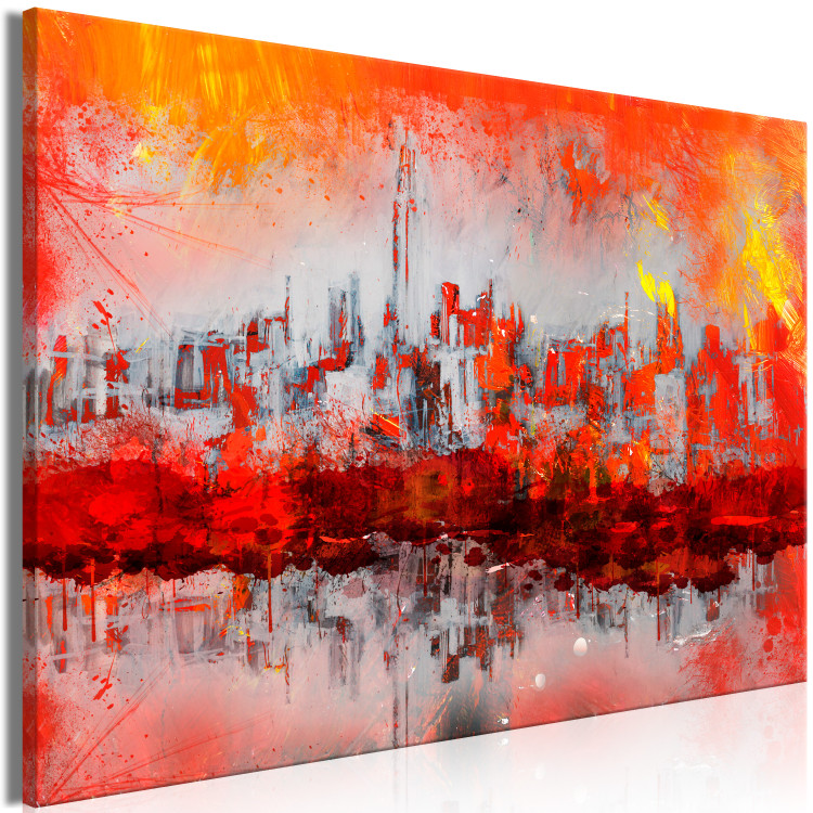 Canvas Print New York Sunset (1-piece) Wide - cityscape abstraction 130461 additionalImage 2