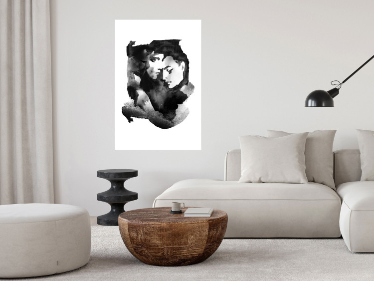 Wall Poster Love Longing - romantic couple on a solid white background 132161 additionalImage 2
