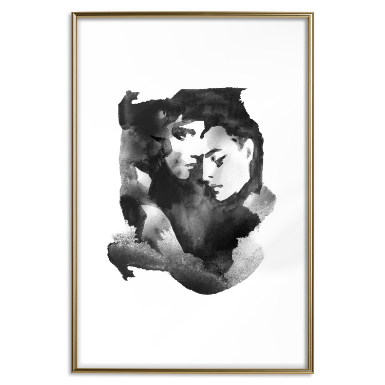 Wall Poster Love Longing - romantic couple on a solid white background 132161 additionalImage 16