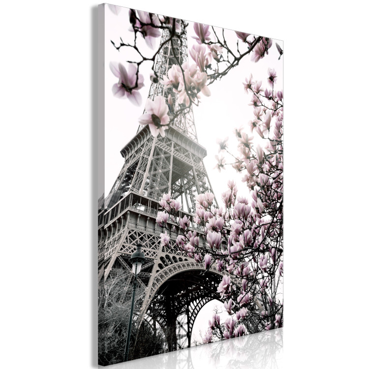 Canvas Magnolias in the Sun of Paris (1-piece) Vertical - spring magnolias 132261 additionalImage 2