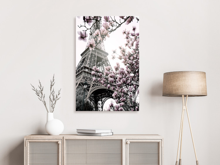 Canvas Magnolias in the Sun of Paris (1-piece) Vertical - spring magnolias 132261 additionalImage 3