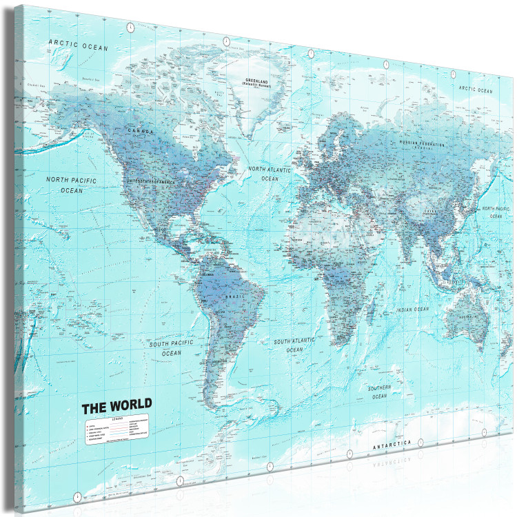 Large canvas print World Map: Sky Blue World [Large Format] 132361 additionalImage 3
