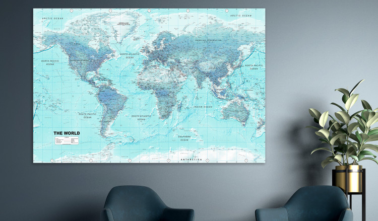 Large canvas print World Map: Sky Blue World [Large Format] 132361 additionalImage 6