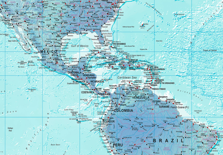 Large canvas print World Map: Sky Blue World [Large Format] 132361 additionalImage 5