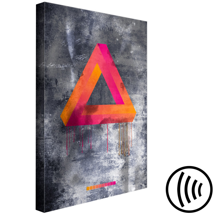 Canvas Penrose triangle - bright spatial figure on a gray background 134861 additionalImage 6